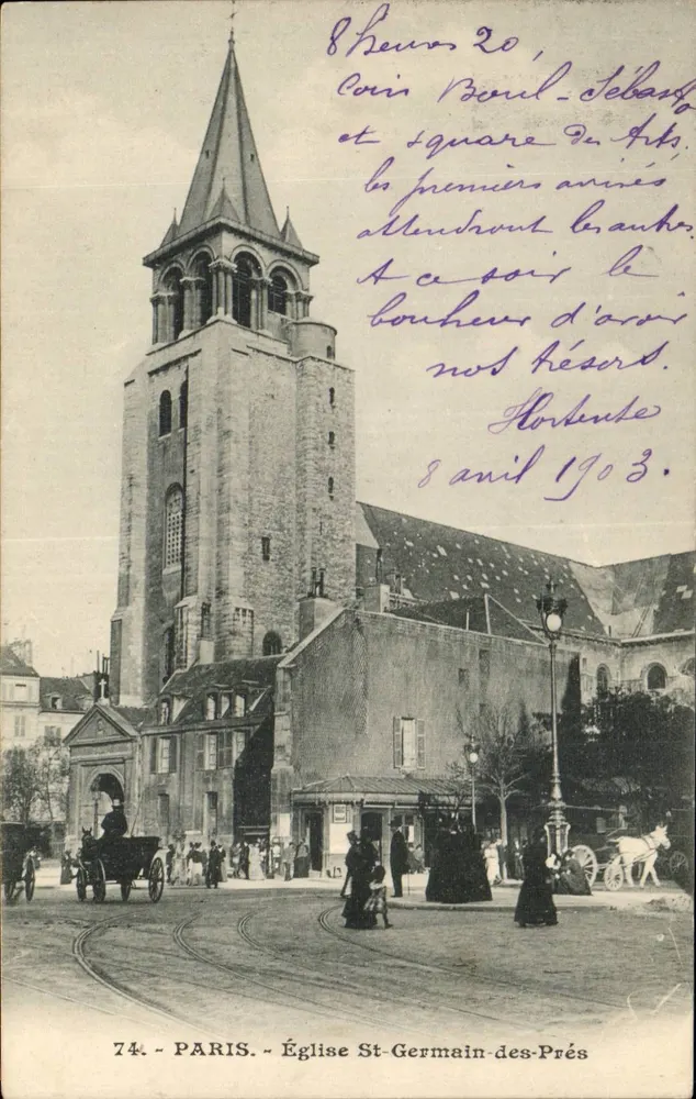 Paris - Igreja de São Germain-des-Prés — editor anônimo, n° 74 - Frente