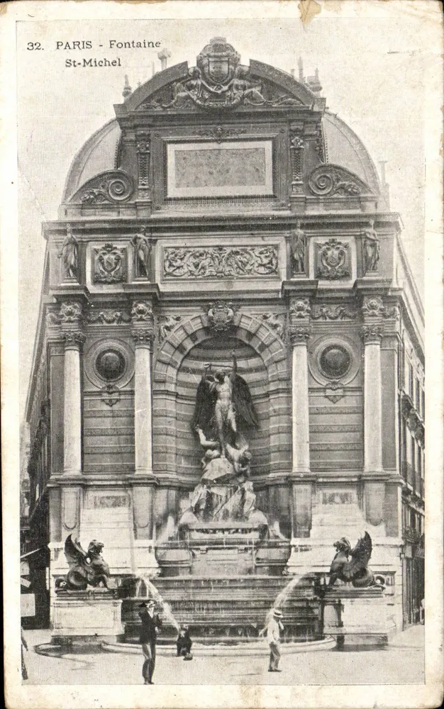 Parijs - Fontein van Sint-Michaël — onbekende uitgever, n° 32 - Voorkant