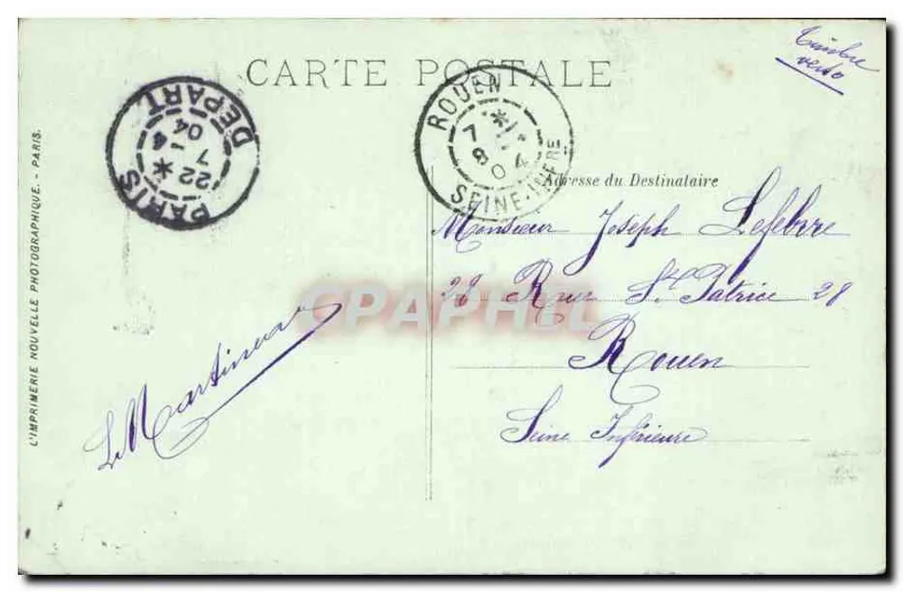 Paris — A Praça da Bastilha — LL. — A Imprensa Fotográfica Nova - Verso