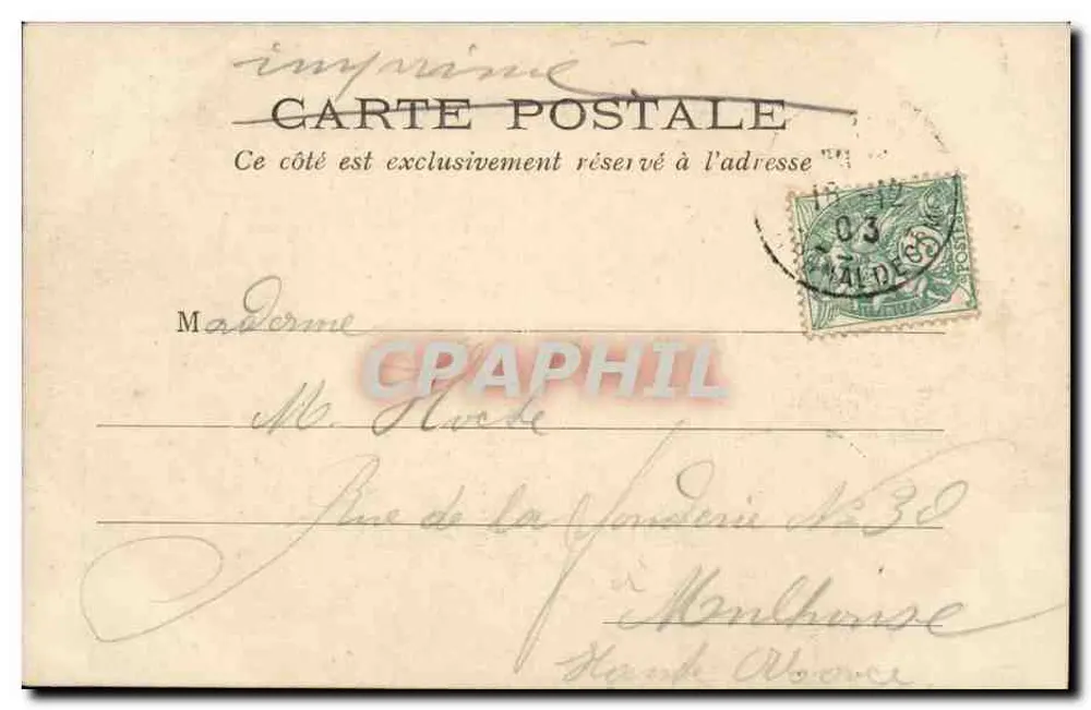 Paris — A Faculdade de Direito — L. F. & Cie, ed. Angoujême-Paris - Verso