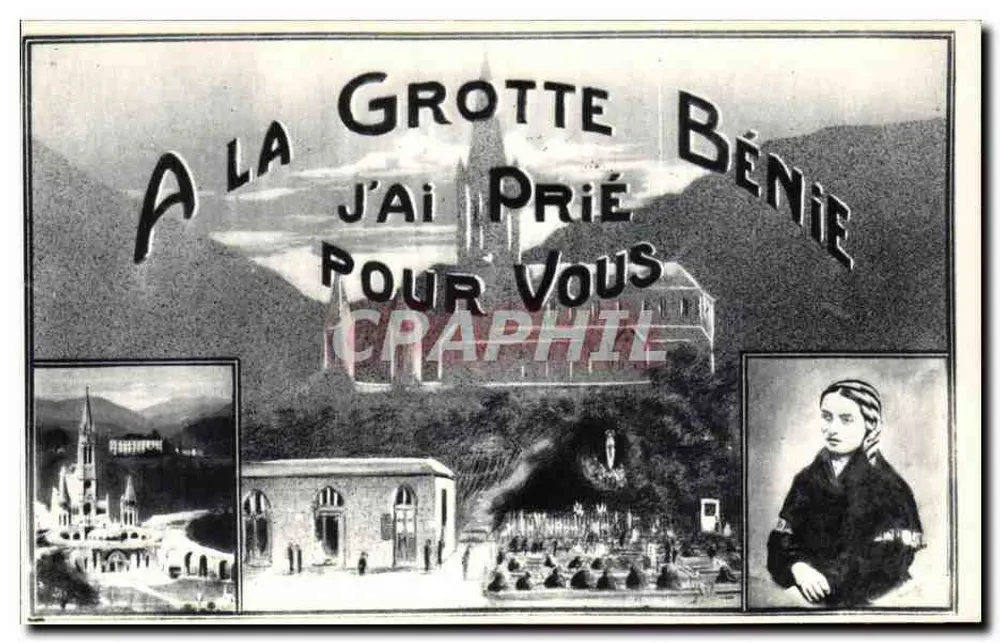 Grotte von Lourdes — Gebet für Sie — Verlag P. Douet - Vorderseite