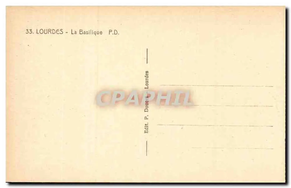 Lourdes — A Basílica — Editor P. Douce - Verso