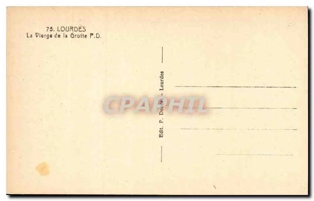 La Virgen de la Gruta — Lourdes — Editor P. Doune - Reverso