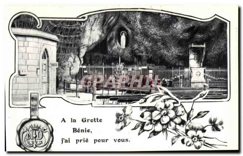 Grotte von Lourdes — Notre-Dame de Lourdes — Verlag P. Douard - Vorderseite