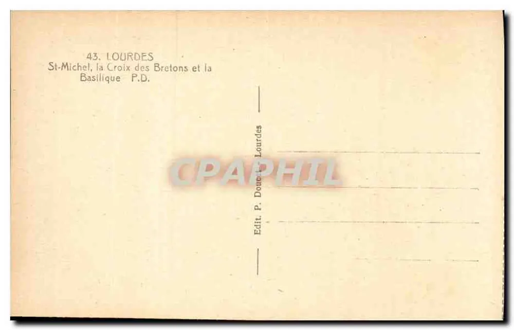 St-Michel, Kreuz der Bretonen und Basilika — Verlag P. Douard, Lourdes - Rückseite