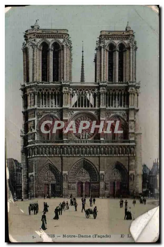 Paris — Catedral de Notre-Dame (Fachada) — E. L. (editora) - Frente