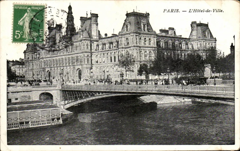 Parigi — L'Hôtel-de-Ville — editore Postes - Recto