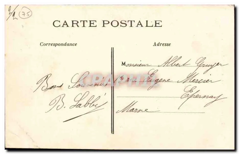 Paris — A Torre Saint-Jacques — editor anônimo, n° 67 - Verso