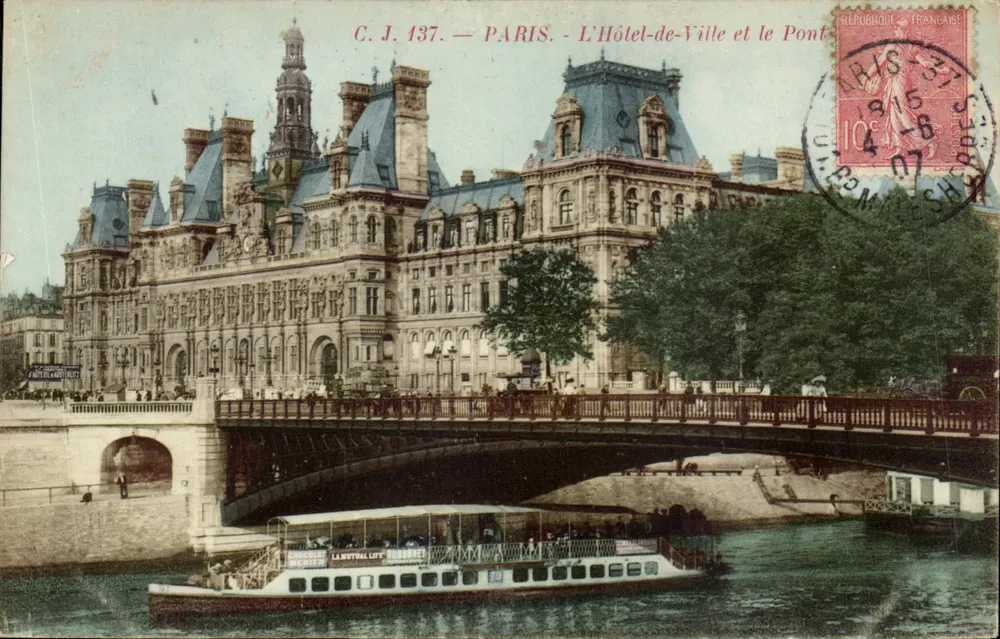 PARIS - L'Hôtel-de-Ville et le Pont — C. J. 137 - Frente