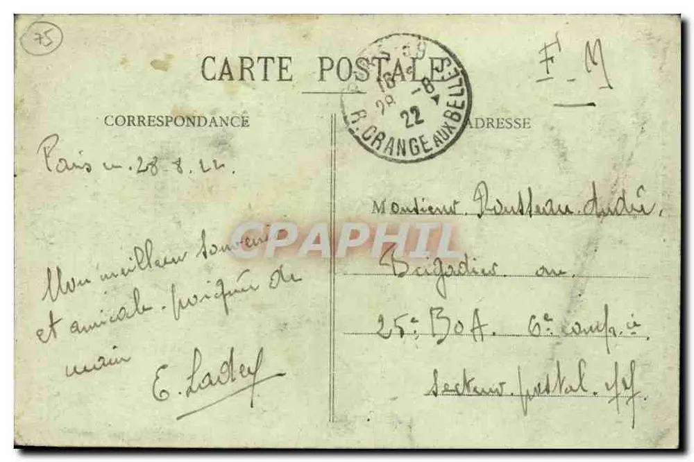 O Panteão — Paris — F. F. PARIS, n° 56 - Verso