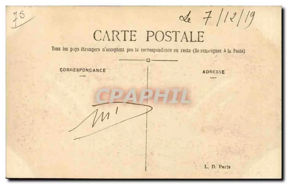 Paris — O Hôtel-de-Ville — L. D. - Verso