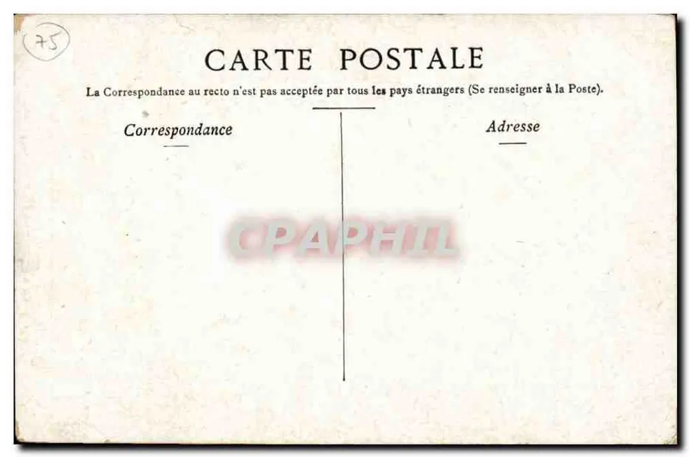 Paris - A Praça da Bastilha e a Coluna de Julho — editor não identificado, número de série não visível - Verso