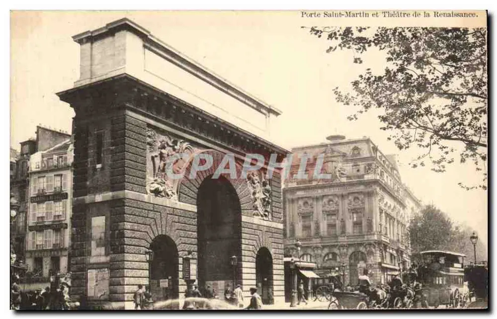 Porte Saint-Martin und Théâtre de la Renaissance — Paris — Verlag nicht sichtbar - Vorderseite