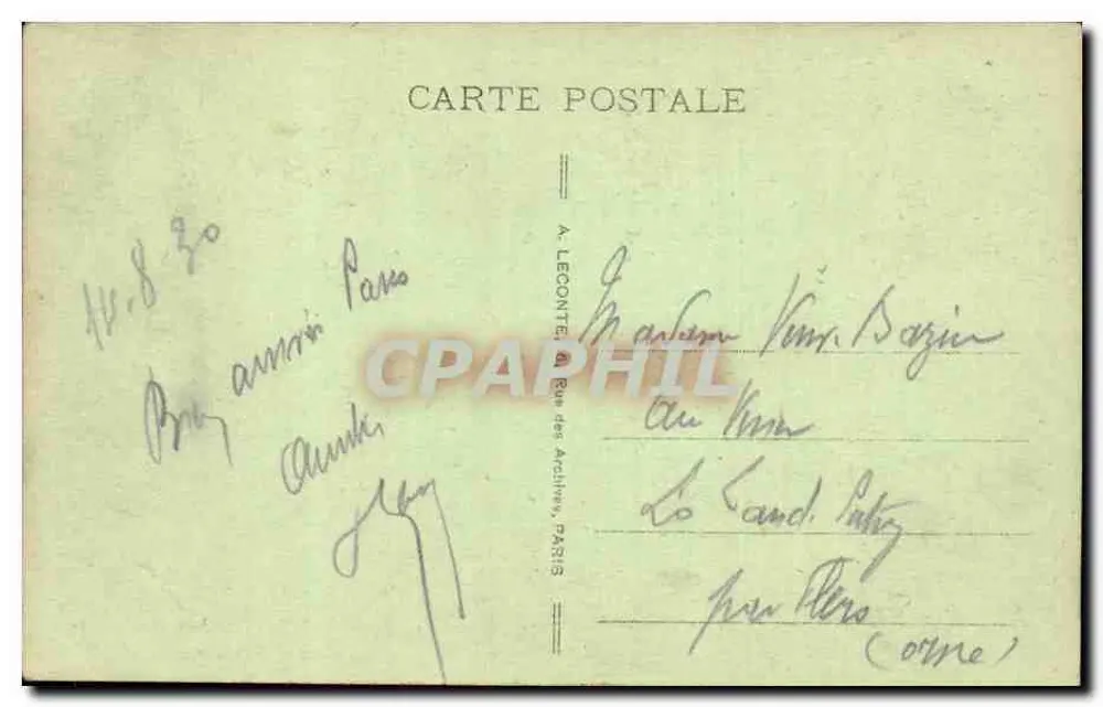 Paris - Túmulo de Napoleão - A. L. - Verso