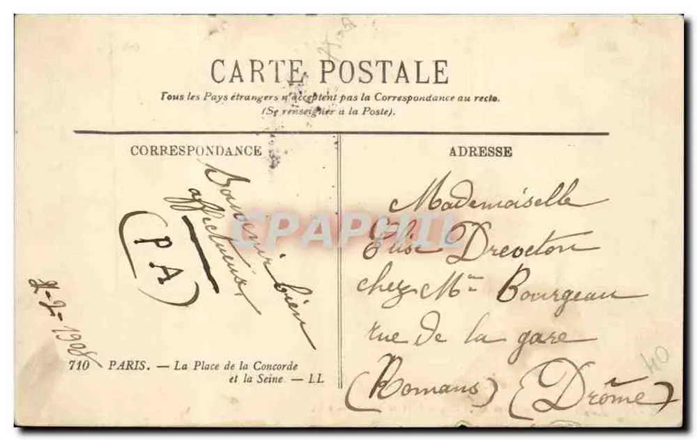Paris — A Place de la Concorde e a Seine — LL. - Verso