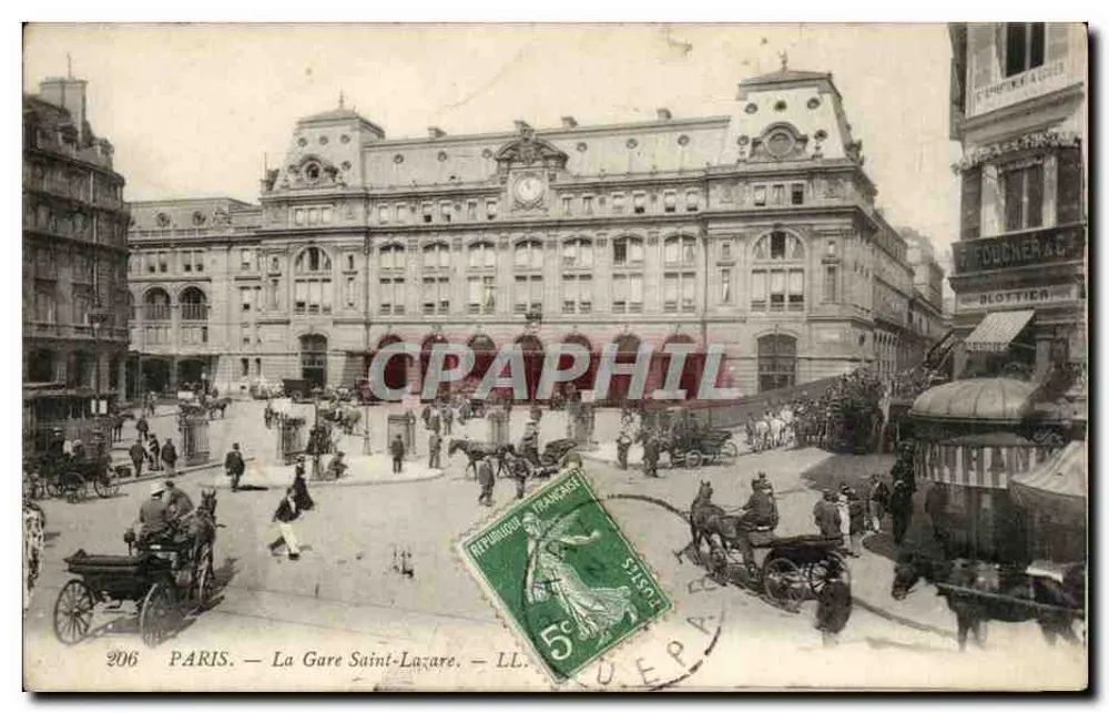 Paris — A Estação Saint-Lazare — LL. n° 206 - Frente