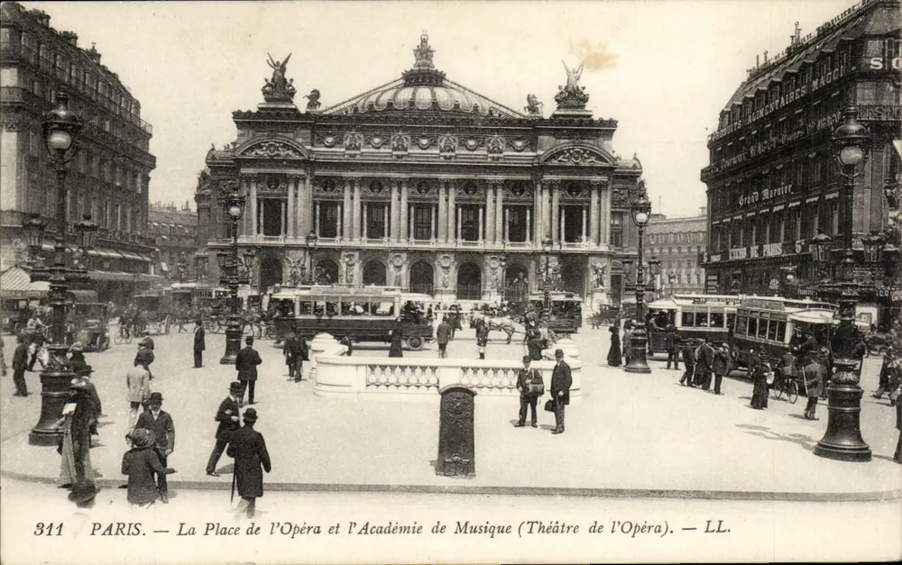 Paris — Die Place de l'Opéra und die Akademie der Musik (Theatre de l'Opéra) — LL. n° 311 - Vorderseite