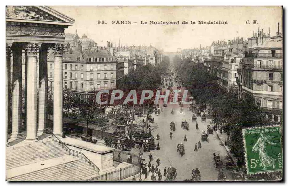 Paris — O Boulevard de la Madeleine — C.M. n°95 - Frente