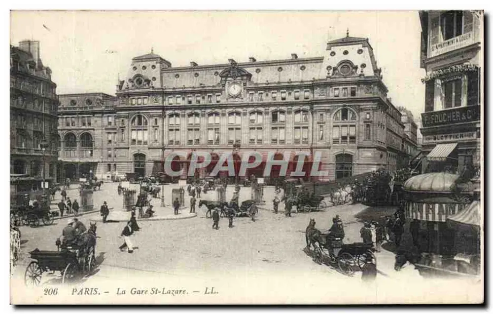 Paris - A Estação Saint-Lazare — LL. n°206 - Frente