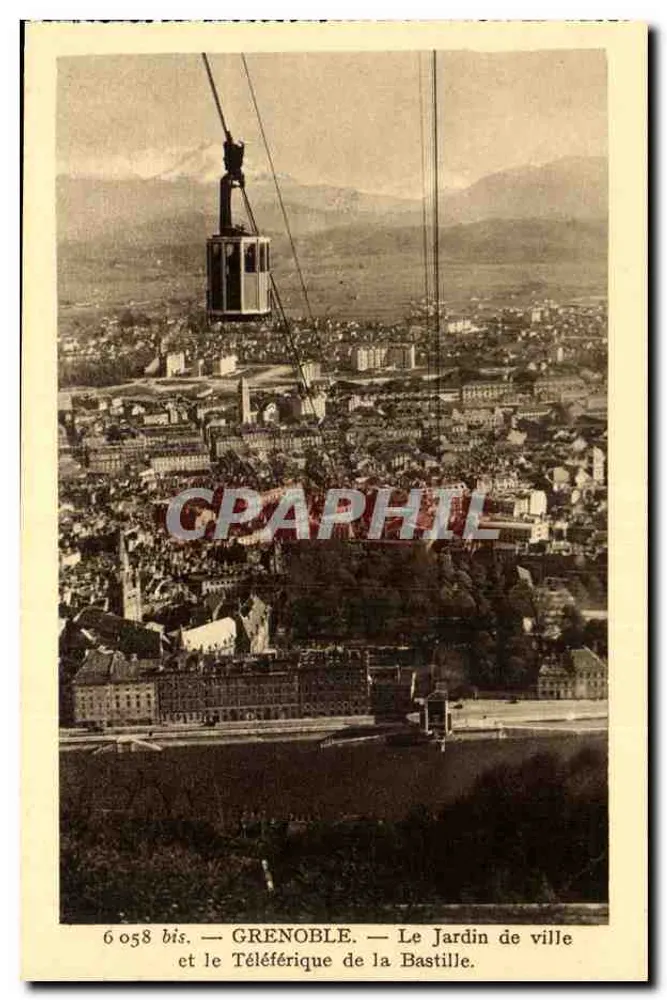 Grenoble — Stadtpark und Seilbahn der Bastille — Serie 6058 bis - Vorderseite