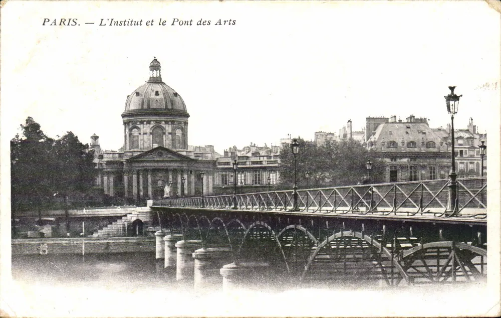 Paris — A Instituição e o Ponte dos Artes — Editor não visível - Frente