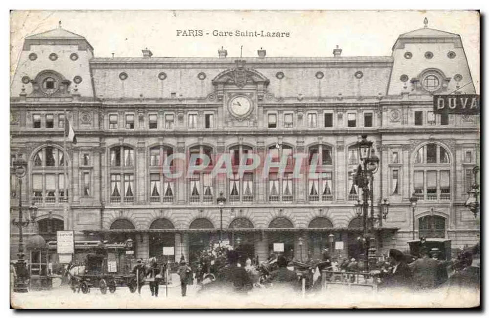 Paris - Estação Saint-Lazare — vista da fachada principal — editor Duvâ - Frente