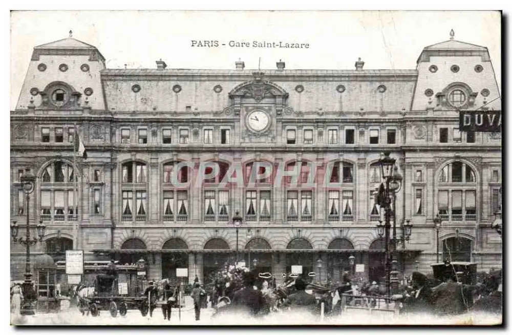 Paris - Estação Saint-Lazare — vista da fachada principal — editor DUV - Frente