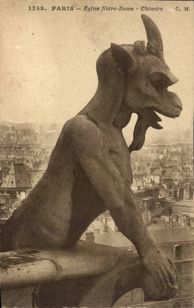 Paris — Igreja de Nossa Senhora — Chimera — C. M. - Frente