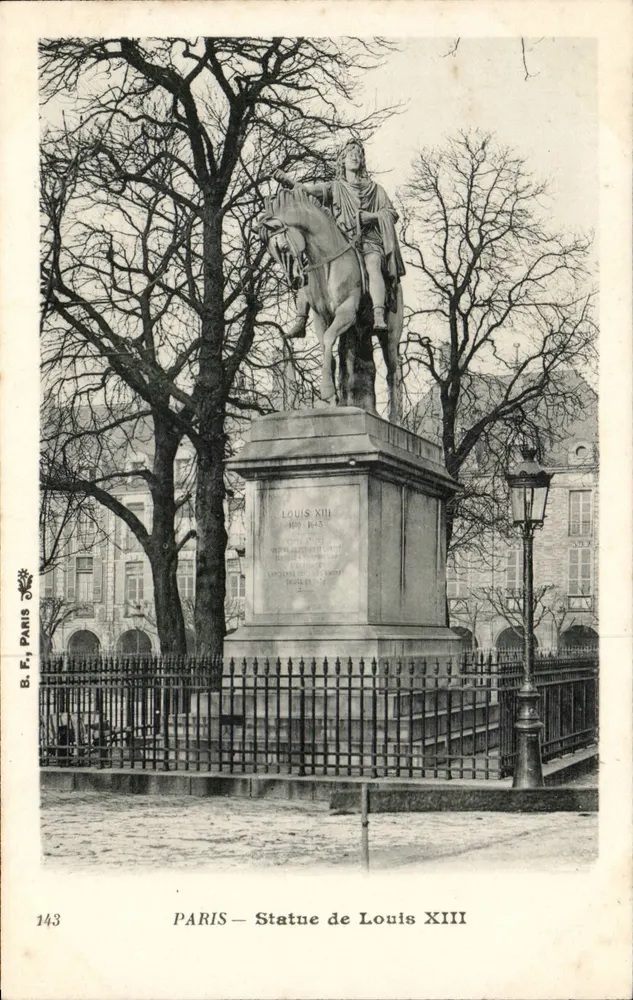PARIS — Estátua de Luís XIII — B. F., Paris, n° 143 - Frente