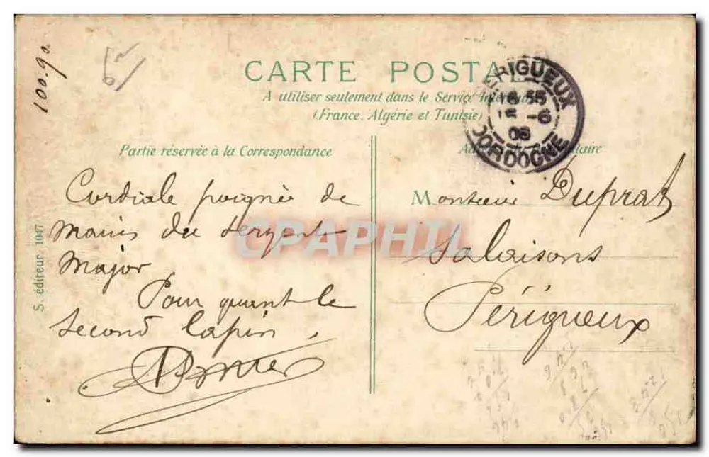 Parigi - Ponte degli Arti e l'Istituto — editore S. editore 1907 - Verso