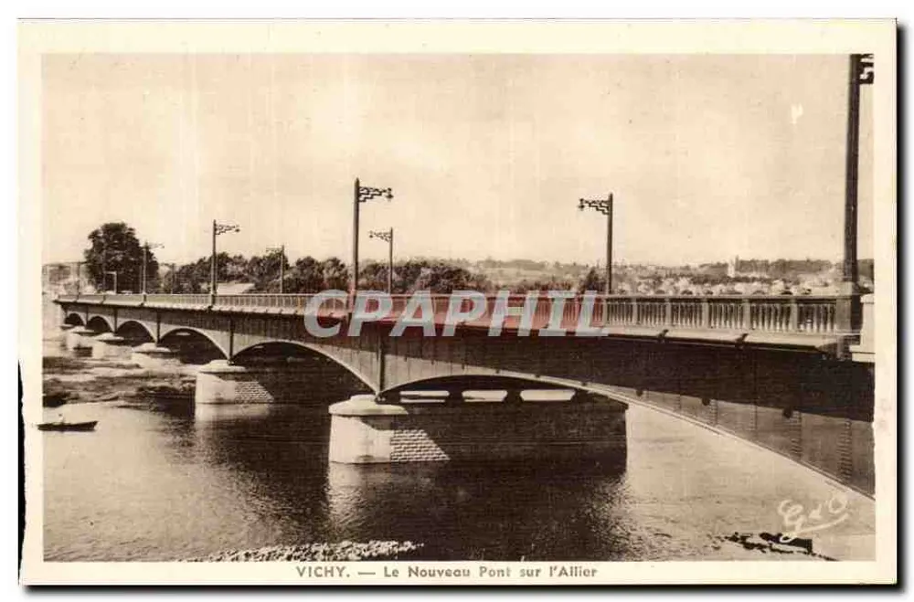 Vichy — Ansicht des neuen Brücke über die Allier — J. Gautierfanges, Verlag - Vorderseite