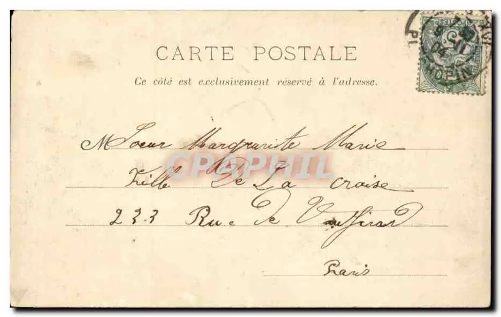 Paris — Buttes Chaumont — P. Marmuson, Paris, n° 406 - Verso