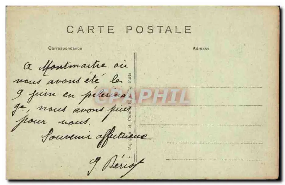 Paris — Das Heilige Herz von Montmartre — A.P. - Rückseite