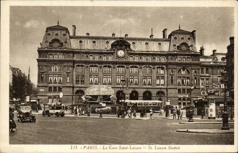 Paris - A Gare Saint-Lazare — Estação Saint-Lazare — Edição « Cité » - Frente