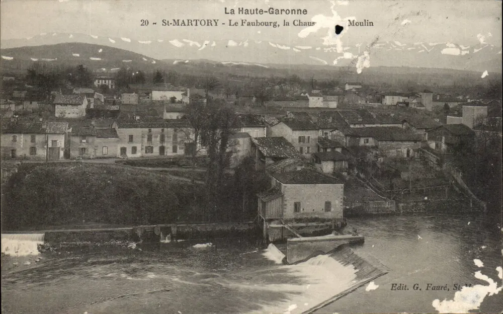 St-MARTORY - Der Faubourg, die Chausse, Mühle — Edit. G. Fauré, St-MARTORY - Vorderseite