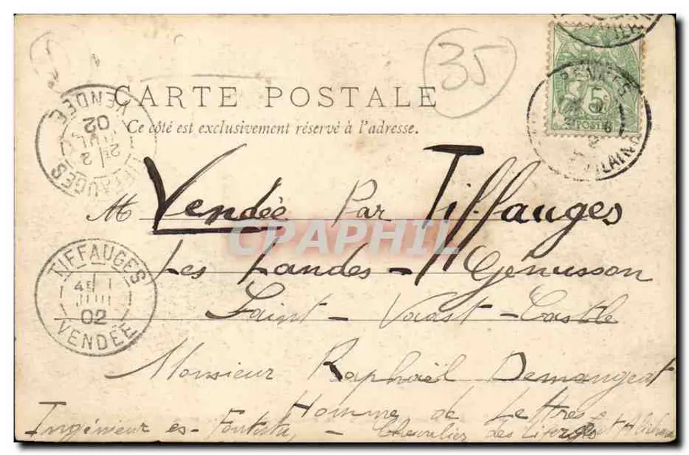 Rennes — Palais de Justice, ehemalige Sitzungshalle des Parlaments — Andrieu, Verlag, Morlaix - Rückseite