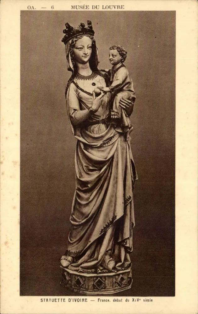 Ivorenstatue — Louvre-Museum — Frankreich, Anfang des 14. Jahrhunderts - Vorderseite