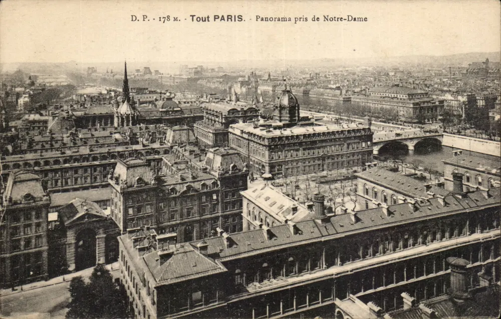 Panorama de Paris visto da Catedral de Notre-Dame — D.P. 178 m. — Todo PARIS - Frente