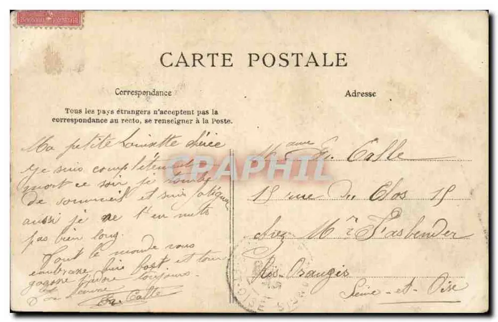 Paris — Bois de Boulogne — Etang du Château de Longchamp — C. L. C. — n°430 - Rückseite