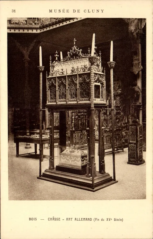Museu de Cluny — Caixa de madeira artística alemã (fim do século XV) — Braun & Cie, Edição Paris - Frente