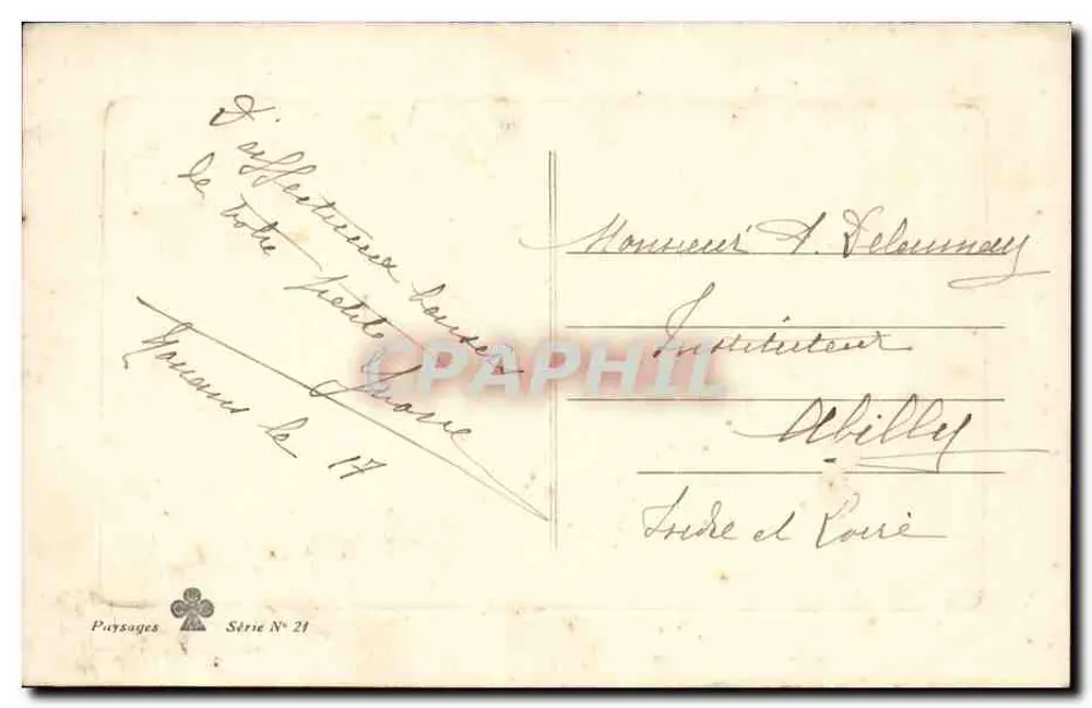 L'Heriver — Landschaft mit Ochsenwagen — Verlag: Paysages, Serie Nr. 21 - Rückseite