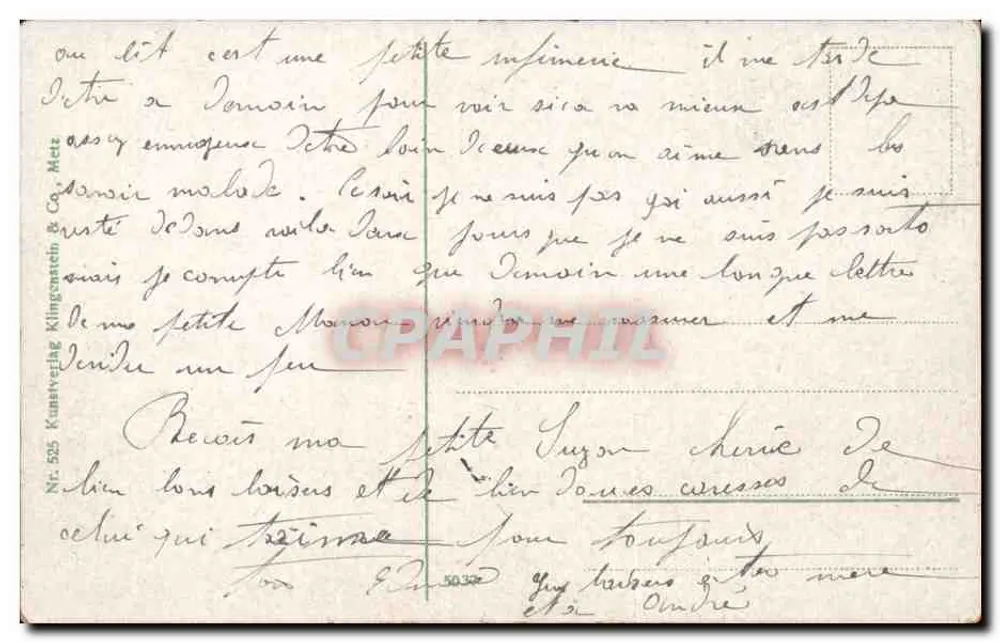 Metz. Hauptbahnhof — Estação principal — Kunstverlag Klingenstein & Co. Nr. 525 - Verso