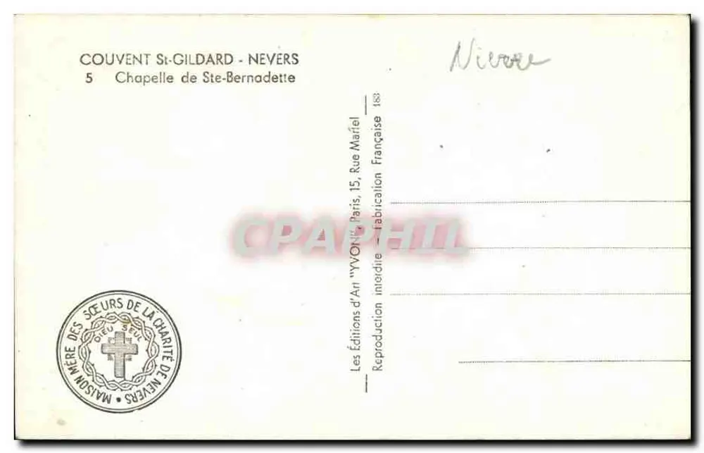 Capela de Santa Bernadette — Convento de São Gildardo, Nevers — Edições de Arte 'VVO9' - Verso