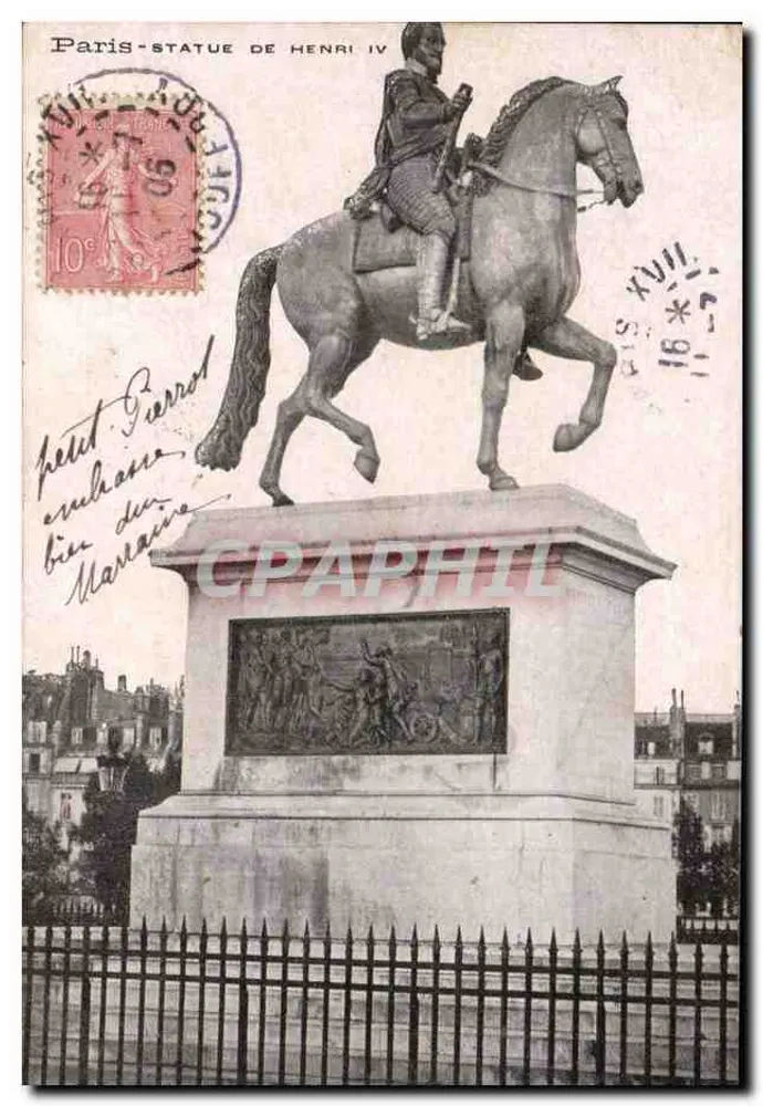 Paris - Estátua de Henri IV — editor não visível, número de série não legível - Frente