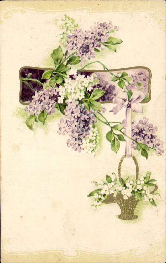 Lilás e muguet — buquê suspenso — editor R.F. EDITIONS (N° 692) - Frente