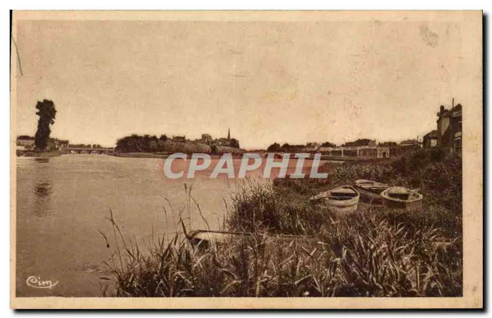 Sens (Yonne) — A Ilha de Yonne e os Dois Pontes — Héliogravure H. Macon - Frente