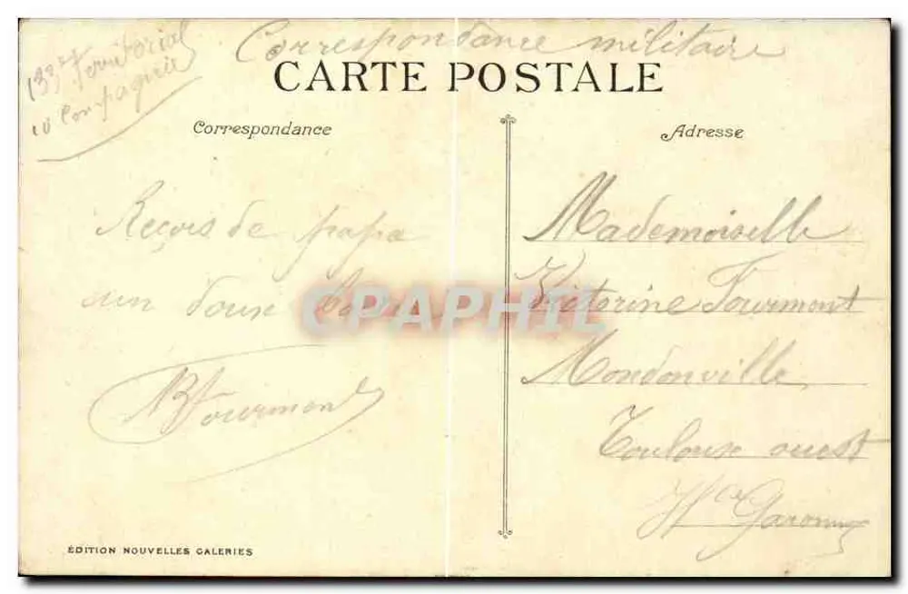 Marseille - O Hotel das Correios — Edição Nouvelles Galeries, n°8 - Verso