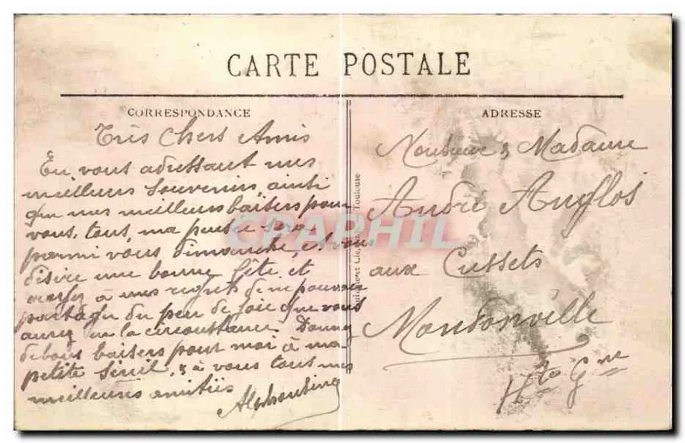 Marseille - Rue de la République und Quai du Port — Verlag H.R. n°1551 - Rückseite