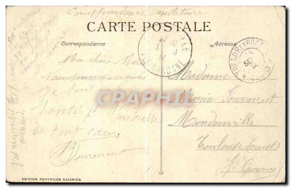 Marselha - O Hotel de Ville — Edição Nouvelles Galeries, n°13 - Verso