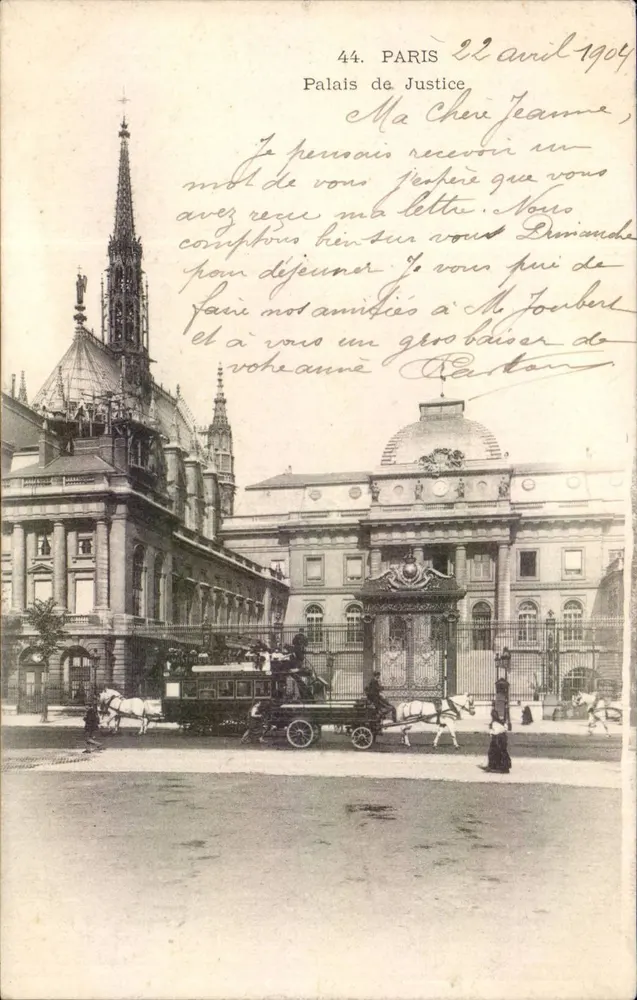 Paris — Palácio da Justiça — editor desconhecido, n° 44 - Frente